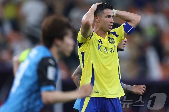 가와사키와의 경기 중 아쉬워하는 호날두ⓒ AFP=뉴스1
