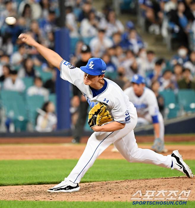 24일 대구 라이온즈파크에서 열린 삼성 라이온즈와 KIA 타이거즈의 경기. 삼성 이호성이 역투하고 있다. 대구=박재만 기자 pjm@sportschosun.com/2025.04.24/