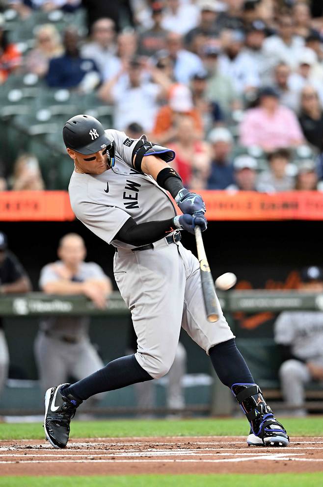 애런 저지가 1회초 중월 투런포를 작렬하고 있다. AFP연합뉴스