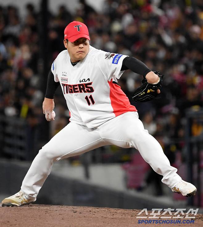25일 광주 기아챔피언스필드에서 열린 KIA 타이거즈와 LG 트윈스의 경기. KIA 조상우 역투하고 있다. 광주=박재만 기자 pjm@sportschosun.com/2025.04.25/