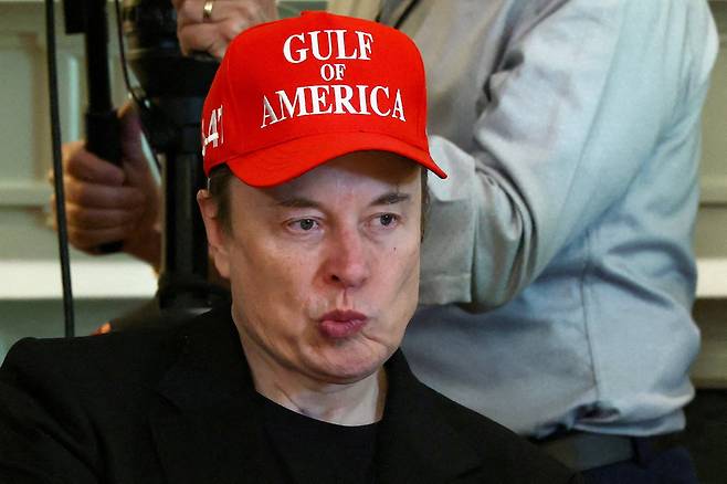 일론 머스크 테슬라 CEO가 30일 백악관 내각 회의에 참석했다. /로이터연합뉴스