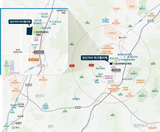 양산자이 파크팰리체 위치도