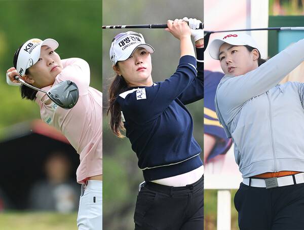 한국여자프로골프(KLPGA) 투어 2025시즌 첫 메이저 대회인 크리스에프앤씨 제47회 KLPGA 챔피언십에 출전하는 방신실, 김민선7, 조정민 프로. 사진제공=KLPGA