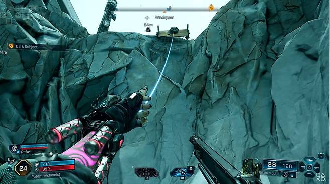 ▲ 특유의 슈팅액션은 물론, 그래플링 훅으로 이동의 자유도도 높아졌다