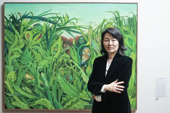국립현대미술관 덕수궁 박혜성 학예사는 김종남의 ‘새들의 산아제한’ 앞에서 “수풀에 숨은 인물이 화가 자신 같았다”고 말했다. 권혁재 사진전문기자