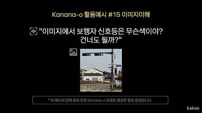 ‘카나나-오’ 가 음성과 이미지를 인식하는 모습. [카카오 제공]
