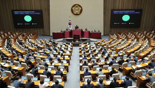 심우정 탄핵소추안 법사위 회부 건, 본회의 통과 심우정 탄핵소추안 법사위 회부 건, 본회의 통과 (서울=연합뉴스) 류영석 기자 = 1일 국회에서 열린 본회의에서 심우정 검찰총장 탄핵소추안의 법제사법위원회로의 회부 동의의 건이 통과되고 있다. 2025.5.1 ondol@yna.co.kr (끝) <저작권자(c) 연합뉴스, 무단 전재-재배포, AI 학습 및 활용 금지>