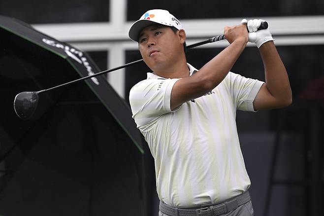 김시우가 1일 미국 텍사스주 댈러스 인근 맥키니의 TPC 크레이그 랜치에서 열린 PGA 투어 더 CJ컵 바이런 넬슨 프로암 라운드에서 드라이버샷을 하고 있다. ｜게티이미지 포 CJ컵