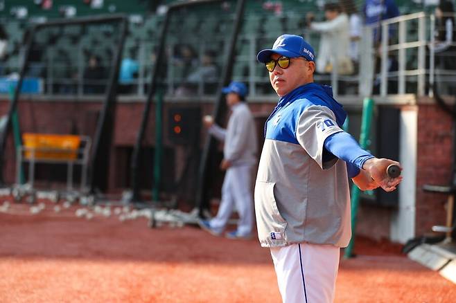 ▲ 김광현과 면담을 하며 이야기를 마쳤다고 말한 박진만 삼성 감독 ⓒ삼성라이온즈