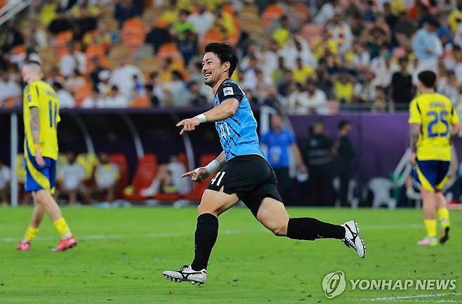 골 세리머니 하는 가와사키의 이에나가. [로이터=연합뉴스]