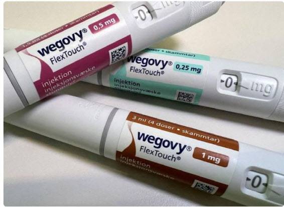 Injection pens of Novo Nordisk‘s weight-loss drug Wegovy are shown in this photo illustration in Oslo, Norway, November 21, 2023. REUTERS/Victoria Klesty/Illustration/File Photo <All rights reserved by Yonhap News Agency>