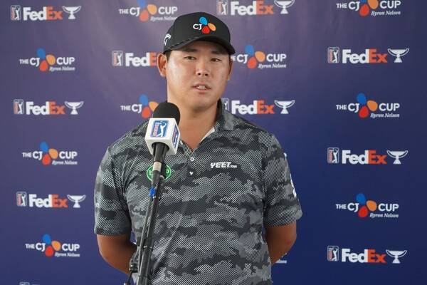 더 CJ컵 바이런 넬슨 1라운드 김시우 플래쉬 존 인터뷰. 사진┃CJ그룹 제공