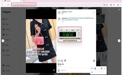 인스타그램서 유통된 위조 샤넬 가방. 연합뉴스(오세희의원실 제공)