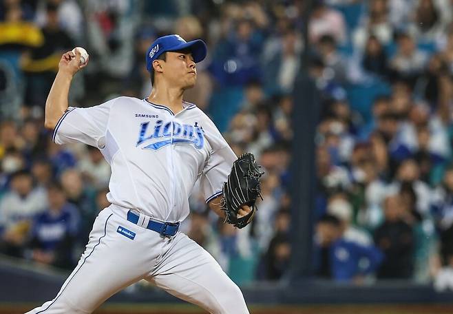 ▲ 올해 큰 기대를 모았으나 시즌 전 팔꿈치 수술로 이탈한 김무신 ⓒ삼성 라이온즈