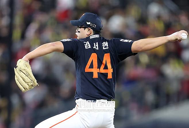 ▲ 9회 1이닝을 무실점으로 막아낸 김서현 ⓒ곽혜미 기자