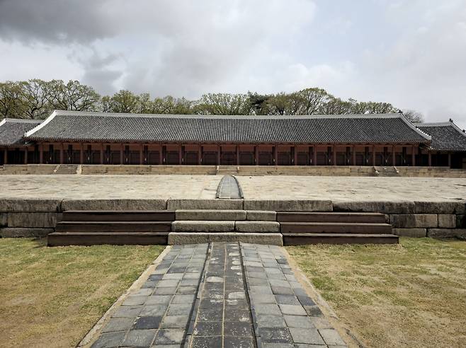 보수공사를 마친 종묘 정전 전경 국가유산청 제공