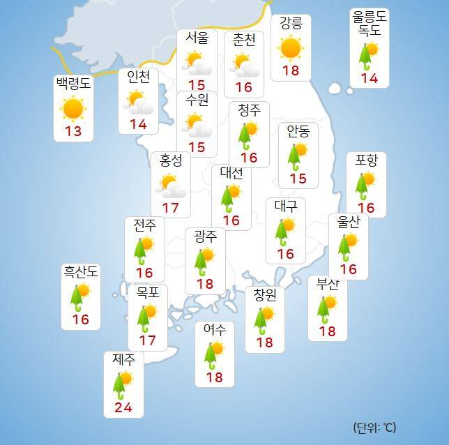ⓒ기상청: 오늘(3일) 오후 날씨