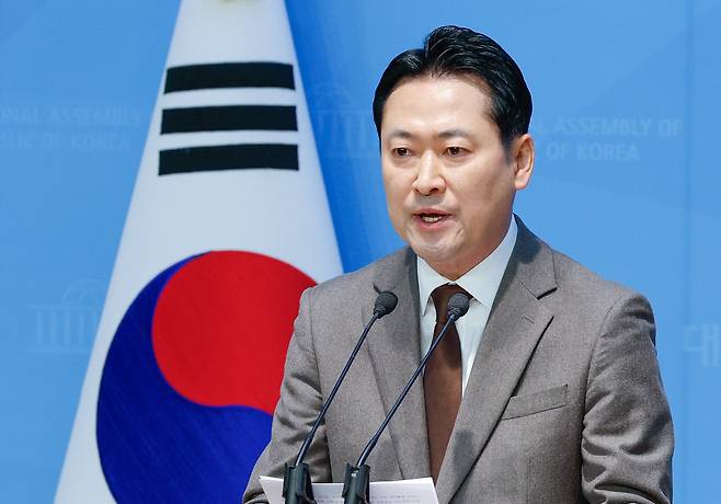 김 후보 캠프 총괄선거대책본부장을 맡고 있는 장동혁 의원. /뉴스1