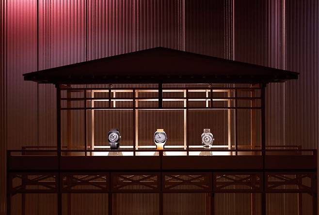 ‘멈춤의 순간’을 표현한 에르메스의 ‘2025 워치스 앤 원더스’ 부스 공간.