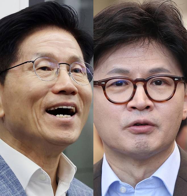 국민의힘 김문수·한동훈 경선 후보. 연합뉴스