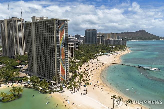 하와이 와이키키 비치 인근의 힐튼 하와이안 빌리지 리조트 [AP 연합뉴스 자료사진. 재판매 및 DB 금지]