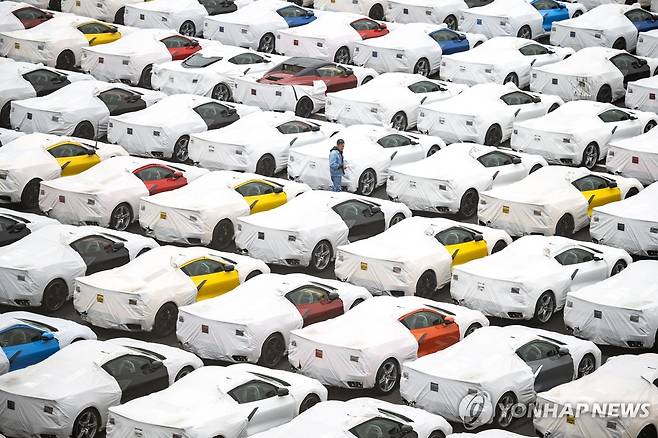 일본 요코하마항 자동차들 [AFP 연합뉴스 자료사진. 재판매 및 DB 금지]