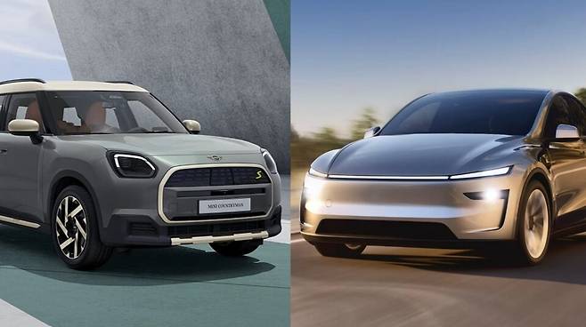 사진 : 더 뉴 올-일렉트릭 MINI 컨트리맨, 테슬라 뉴 모델 Y