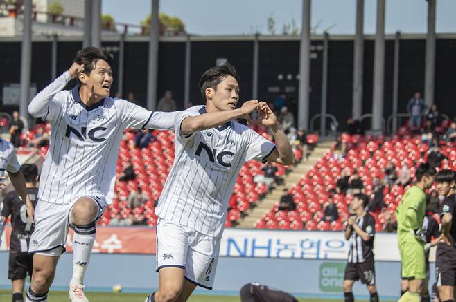 후반 49분 역전골을 기록한 정재민. 서울 이랜드 FC 제공