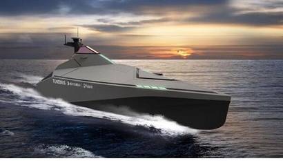 HD현대와 미 팰런티어테크놀로지스가 공동 개발하고 있는 무인수상정(USV) ‘테네브리스’ 조감도. 사진 제공=HD현대