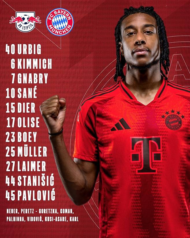바이에른 뮌헨 선발 라인업. 뮌헨 SNS