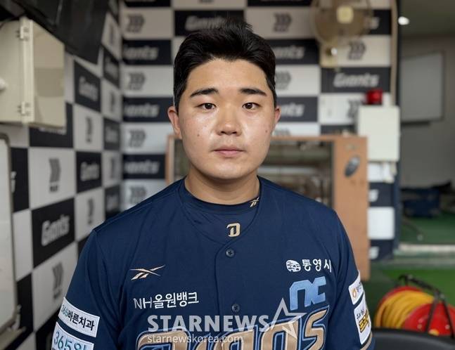 NC 김녹원이 취재진과 인터뷰를 하고 있다. /사진=양정웅 기자