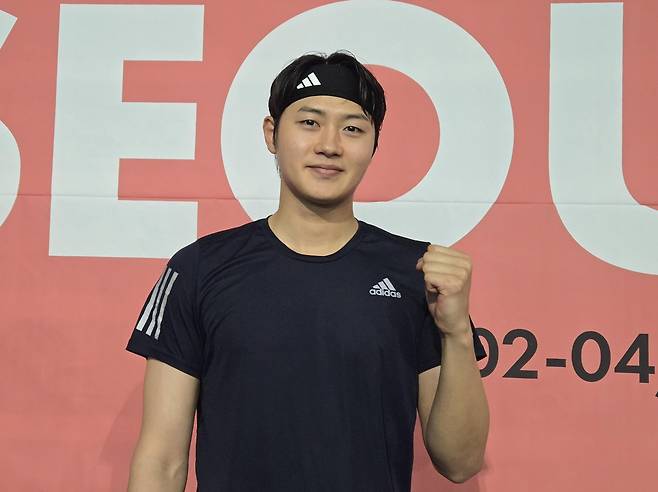 SKT 그랑프리 경기 마치고 인터뷰하는 오상욱 [촬영 최송아]