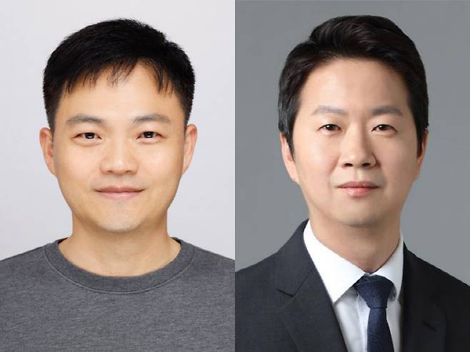 대한민국 엔지니어상 올해 5월 수상자로 선정된 현대자동차 김동진 팀장(왼쪽)과 퀄리타스반도체 성창경 상무이사.