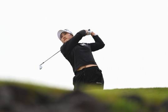 티샷 날리는 유해란. 사진[AP=연합뉴스]