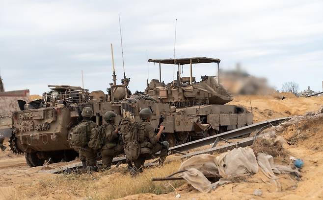 가자지구서 작전 중인 이스라엘군 [이스라엘군 제공. 재판매 및 DB 금지]