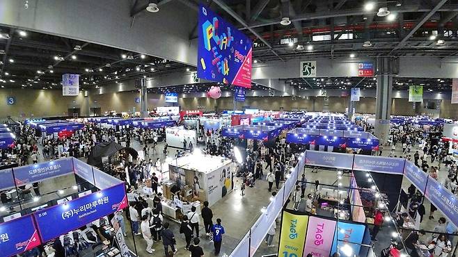 ▲ '2025 플레이엑스포(PlayX4)'가 오는 22~25일 킨텍스 제1전시장에서 열린다. 지난해 '2024 플레이엑스포' 행사장./사진제공=킨텍스