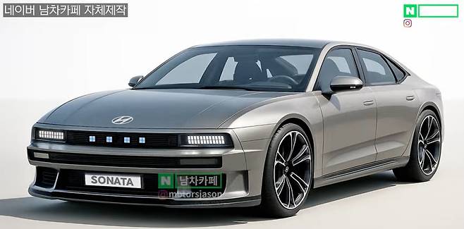 현대차 쏘나타 풀체인지 예상도(출처:남차카페)
