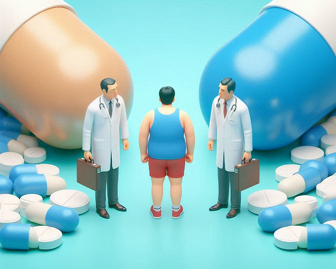 글로벌 제약사들이 경구용 비만약 개발을 두고 경쟁을 벌이고 있다. AI 이미지.