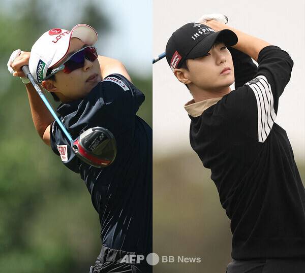2025년 유럽여자프로골프투어(LET) 아람코 팀 시리즈-코리아 대회에 출전하는 김효주, 박성현 프로. 사진제공=ⓒAFPBBNews = News1