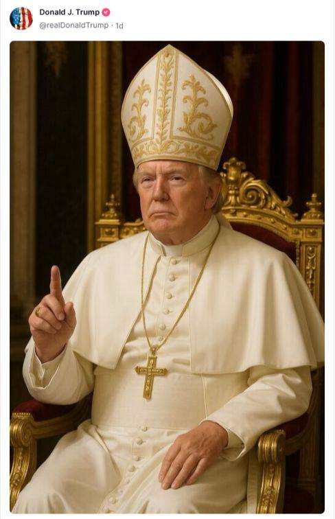 트루스소셜에 올라온 교황 트럼프 합성 사진. 사진 트루스소셜 캡처