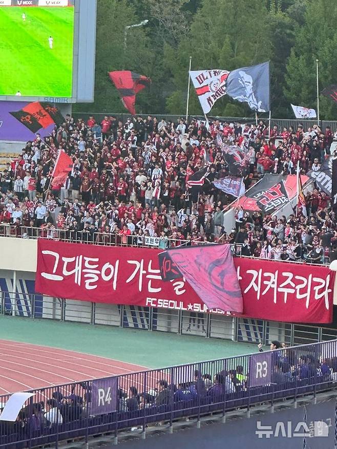 [안양=뉴시스]FC서울 서포터스. (사진=안경남 기자)