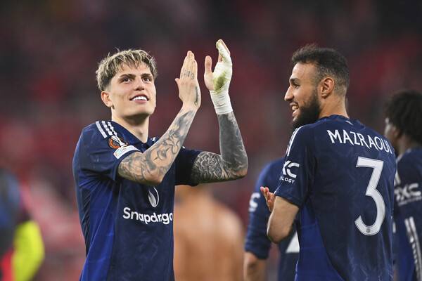 ▲ 맨체스터 유나이티드 공격수 알레한드로 가르나초, 브루노 페르난데스가 조언할 정도로 올 시즌 심리적으로 어려움을 겪는 것으로 보인다. ⓒ연합뉴스/AFP/AP