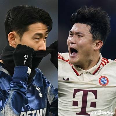 손흥민(왼쪽)과 김민재. /AFPBBNews=뉴스1