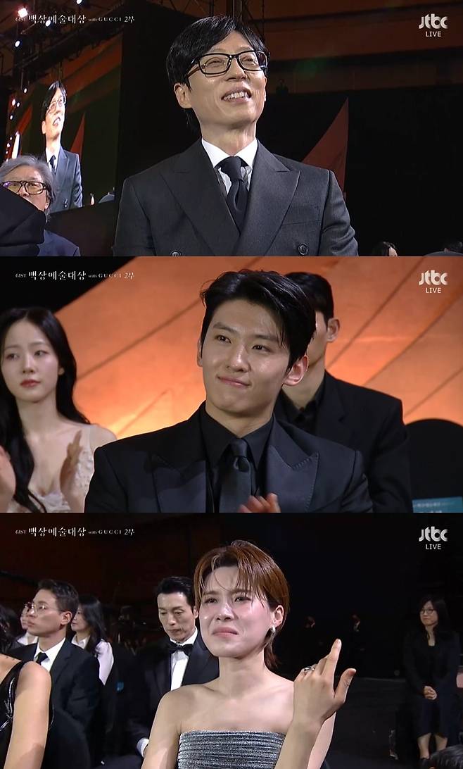 유재석, 덱스, 장도연 /사진=JTBC '제61회 백상예술대상' 중계방송 캡처