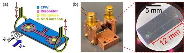 연구팀이 개발한 광자-마그논 하이브리드 칩  [KAIST 제공. 재판매 및 DB 금지]