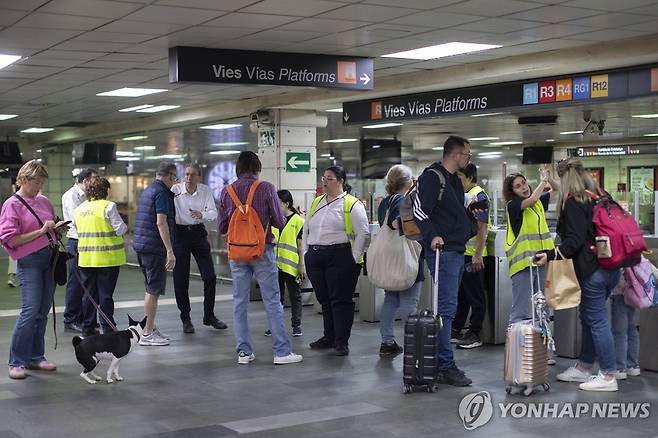 구리 케이블 도난으로 멈춰선 스페인 기차역 [EPA 연합뉴스. 재판매 및 DB 금지]