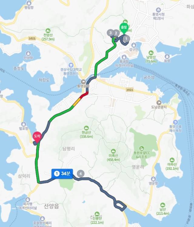 박경리의 길 코스.