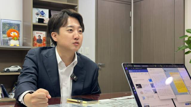 이준석 개혁신당 대선후보가 지난 7일 지디넷코리아와 만나 인터뷰를 하고 있는 모습 (사진=지디넷코리아 DB)