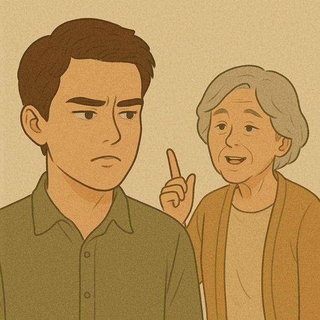 어른이 젊은이에게 충고하는 모습