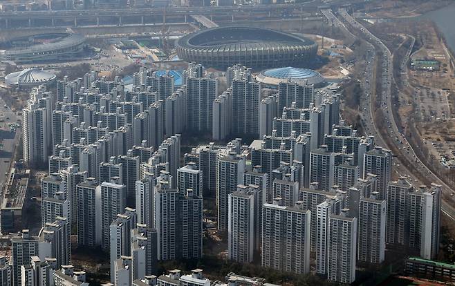 서울 강남지역 아파트 단지 전경. 뉴스1